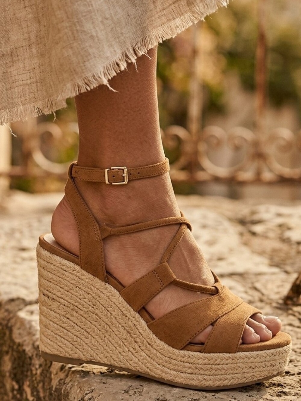 Sun + Stone Womens TIINSLEY Ankle strap Strappy Wedge Sandals NEW!